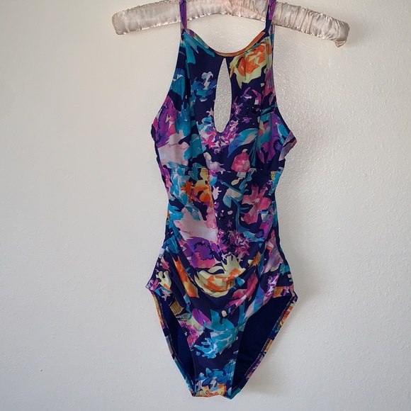 Swim/Bathing Suit One Piece Size 6 Women’s Into The Bleu By Amerex Multi Colors - Picture 9 of 11